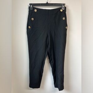 Zara Black Trousers with Gold Buttons
